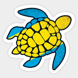 Sea Turtle Bahamas Flag Plastic Free Save The Sea Colorful Rainbow Turtles Sticker